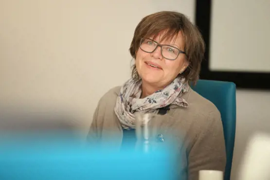 Styreleder Anne Breiby er fornøyd med årsresultatet for 2016. Bildet er tatt i et tidligere styremøte. Foto: Frode Nikolaisen