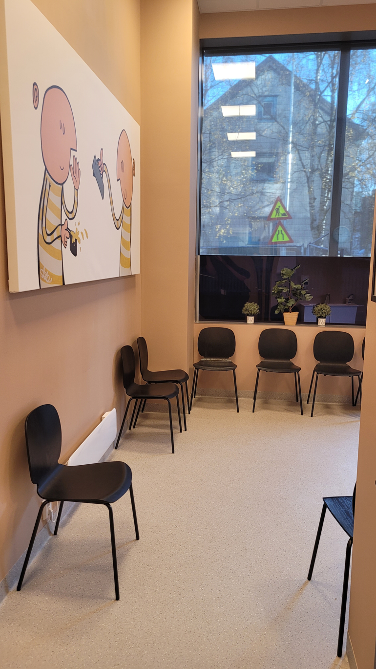 Bilde av venterommet ved Prøvetakingstakingsenheten Avdeling for klinisk farmakologi