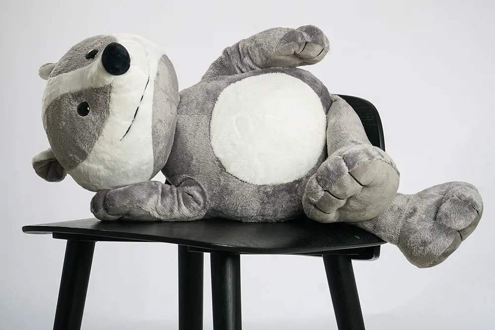A stuffed animal on a table